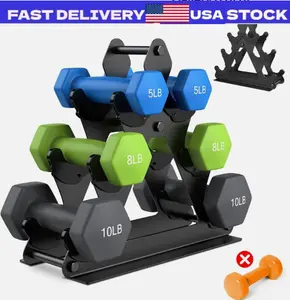3-Tier Metal Dumbbell Rack Stand for 1–15LB Weights – Compact Home Gym Holder