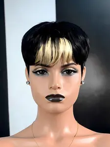 Pixie Cut Wig for Women, Short Straight Wig in Burgundy Natural, Perfect for Daily Use & Cosplay, Pixie Wigs