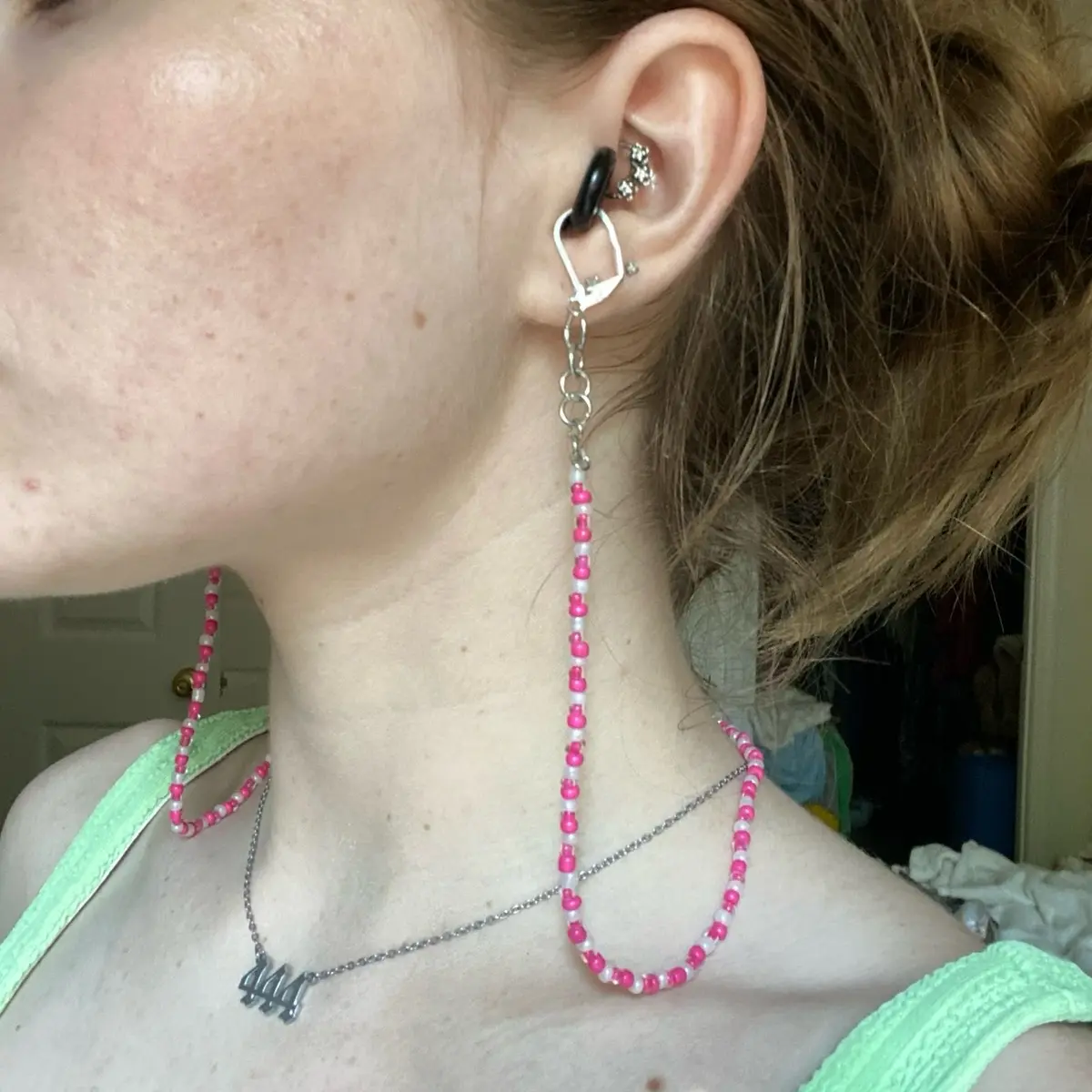 Earplugs Custom Chain Necklace | Loop Earplug Clasps/Silicone Earplugs Connective Chain | Rave Accessories | Ear Buds | Festival Accessories