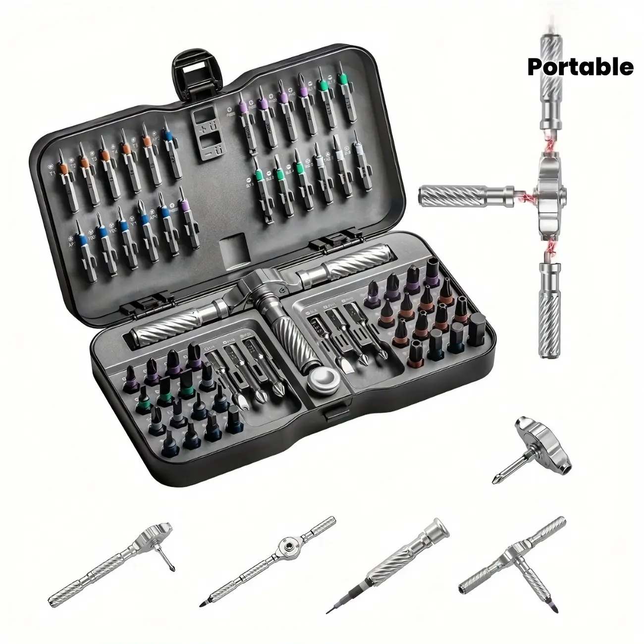 66 in 1 Magnetic Screwdriver Set with Detachable Handle, Replaceable Screwdriver Bits, Multifunctional Screwdriver, Multipurpose Screwdriver Kit, Versatile Tools for Home Furniture Assembly and Bike Repair, Industrial Hand Tools