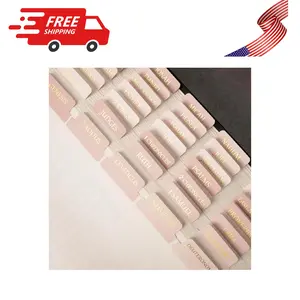 90 Laminated Bible Tabs, Gold Foil Large Print Lettering (Pink)