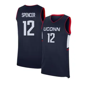 UConn Spencer #12 Navy Basketball Jersey, Huskies College Basketball Shirt, NCAA Fan Gear, Game Day Jersey, Sports Apparel Gift
