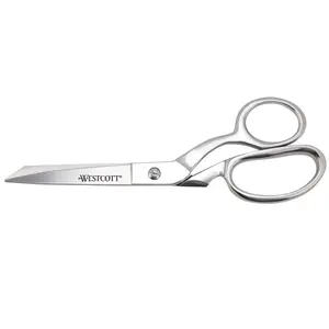 Westcott 8in Bent Forged Paper and Fabric Scissors, Heavy Duty, Knife-Edge for Sewing and Crafts, Art, Office (00761-PARENT)