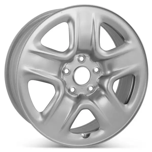 Toyota RAV4 (2006-2012) Front or Rear Replacement Steel Wheel, 17x6.5 Silver 5-Spoke, Part No. 69506 4261142200 426110R020, Replacement Parts