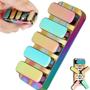 Metal Fidget Slider for Adults, Magnet Design for Stress Relief, Multiple Decompression Modes, Office Home Desk Magnetic Toys, Relieve Stress and Anxiety