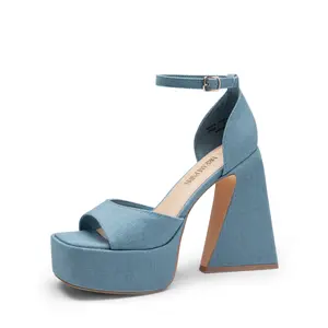 DREAM PAIRS Women's Stylish Strappy Platform High Heels - Padded, Chunky Ankle-Strap Buckle Sandals, Fashion Shoe for Elegant Occasions