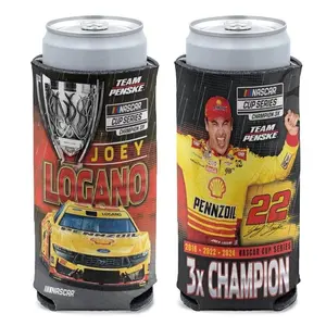 Joey Logano 2024 Nascar Cup Series Champion Slim Can Cooler Penske Ford Koozie