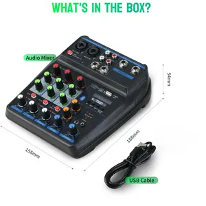 All-in-One Kaschun M4 Mixer | Sound Card for Live Streaming & KaraokeUpgrade your audio quality! This 4-channel mixer includes 48V phantom power & USB sound card. Perfect for singers, streamers, and content creators. Easy to use.