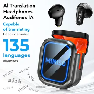 MINISO-MS109 AI Translation Earphones, Bluetooth 6.0, High-Fidelity Waterproof Wireless Earphones | Suitable for work, exercise, study, and voice calls | Built-in microphone | Earphones