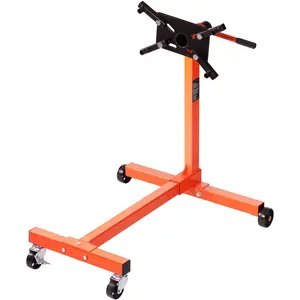 Engine Stand, 750 lbs (3/8 Ton) Rotating Engine Motor Stand with 360 Degree Adjustable Head, Cast Iron Motor Hoist Dolly, 4-Caster, 4 Adjustable Arms, for Vehicle Maintenance, Auto Repair