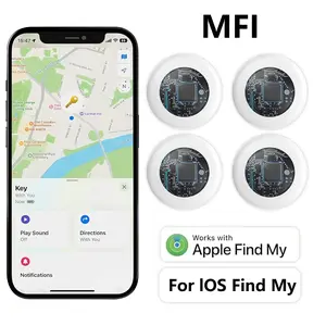 Smart Bluetooth-compatible Tracker Tag for Keys & Luggage, Compatible with Apple Find My APP, Rechargeable Battery Included, Pack of 4, Wireless Tag, Smart Tracking Tag