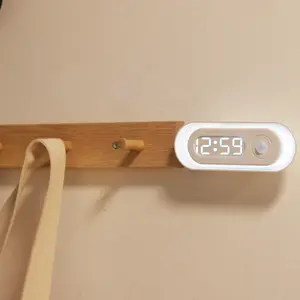 Magnetic LED Clock, 1 Count USB Rechargeable Smart Night Light, Gravity Sensor Night Light, Ambient Night Lights, Home Decor for Bedroom, Living Room, Office