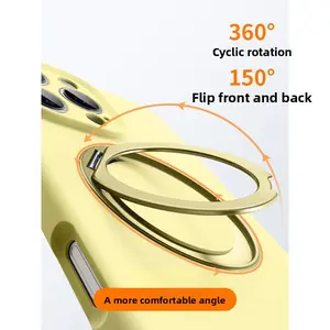 New Liquid Silicone Magnetic Phone Case with Stand & Lanyard | Compatible with iPhone 15/16 Pro Max/17, Couple Style, Full Body Shockproof