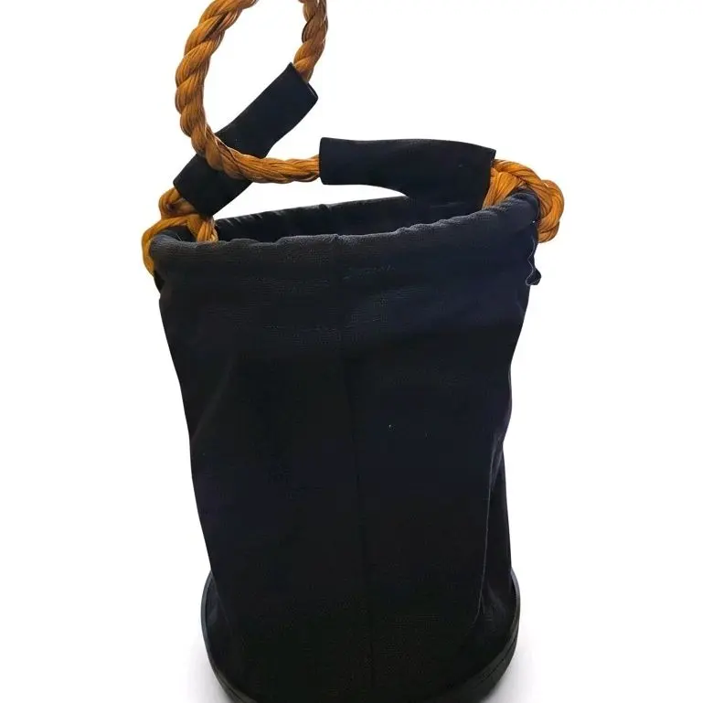 Black Canvas Bolt Bucket Tool Organizer - Reliable Small Hardware Storage Solution for Workshops, Long-Lasting Practical Items