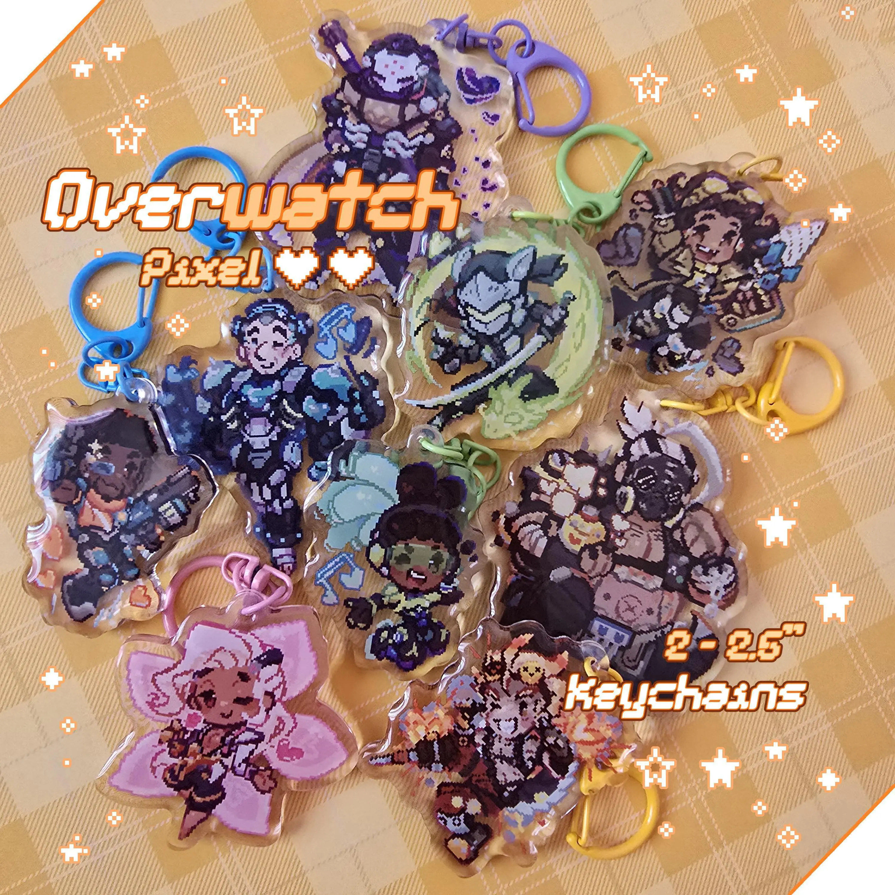 Overwatch Pixel Keychains | Acrylic Keychain