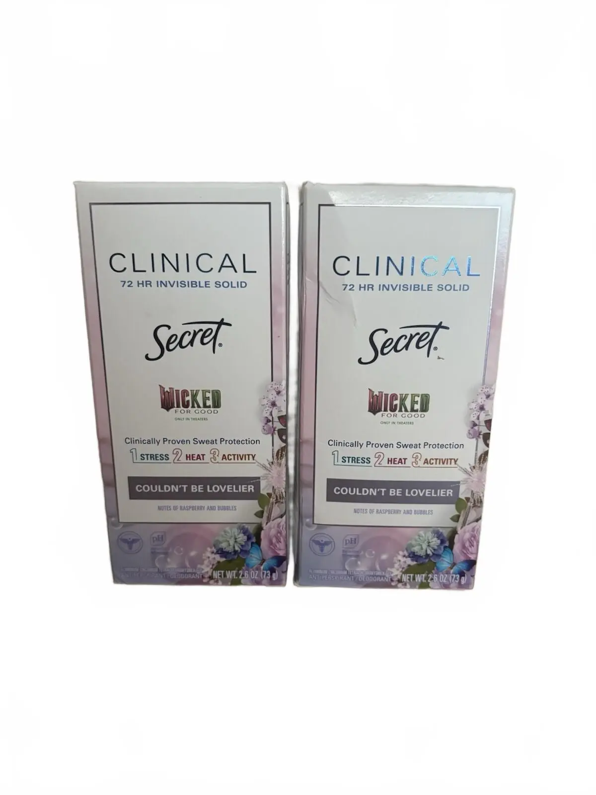 Lot of 2 Secret Clinical Invisible Solid Deodorant Wicked Couldn’t Be Lovelier