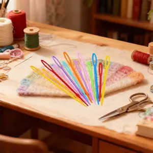 1000pcs Plastic Sewing Needles, Large-Eye Plastics Thread Needle, 7cm Hand Stitching Tool for Yarn & Craft Projects, Ideal for DIY Crafts