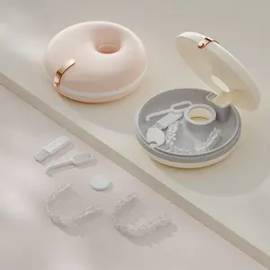 Orthodontic Braces Case Dental Braces Invisible Braces Teeth Straightening Retainer Storage Box Portable Box Denture Storage Braces Case, Night Guard Container, Women's Braces, Mouth Guard, Orthodontic Accessories - Travel Kit with Removal Tool and Brush