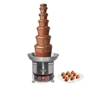 A-CF7D Chocolate Fountain | 7-tier Stainless Steel Chocolate Fondue Fountain for 100 persons | Digital