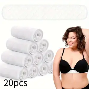 20PCS Women's Sweat-Absorbing Bra Pads, Washable Rectangle Breast Liners – Non-Slip Ergonomic Design for Yoga, Sports & Hot Weather summervibes