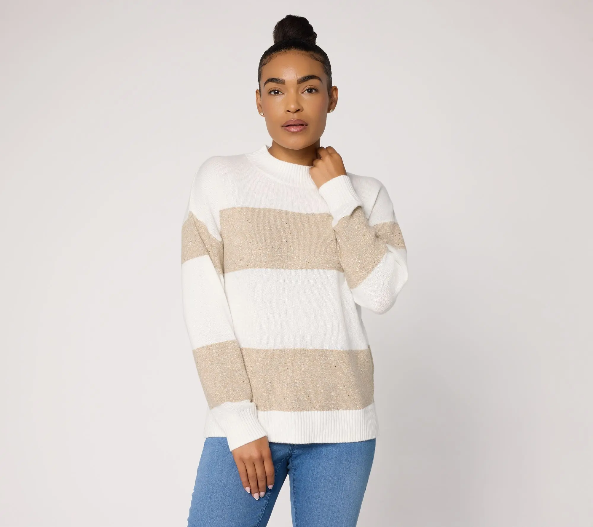 Jingle Belles by Kim Gravel Sugarplum Sparkle Striped Sweater