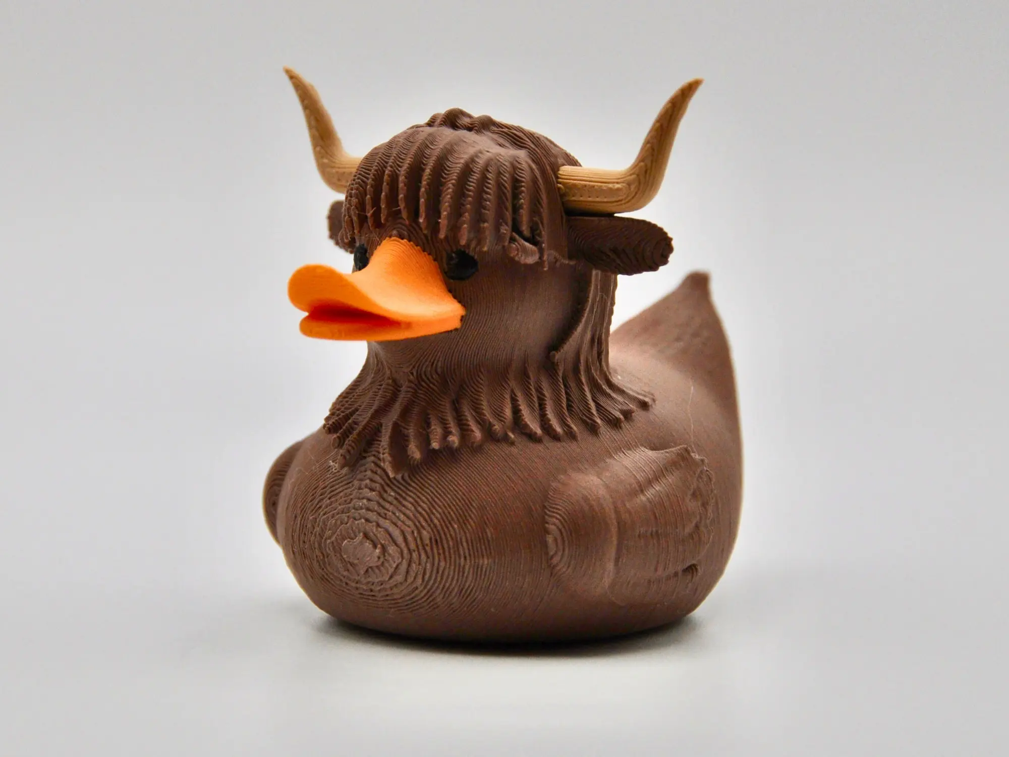 Highland Cow  - brown DUCK - duckjeeping - jeep - duck - long horn - cow - buff duck