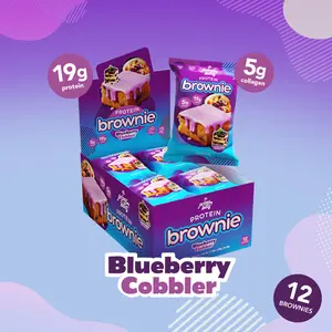12 Pack - Blueberry Cobbler Prime Bites Protein Brownies