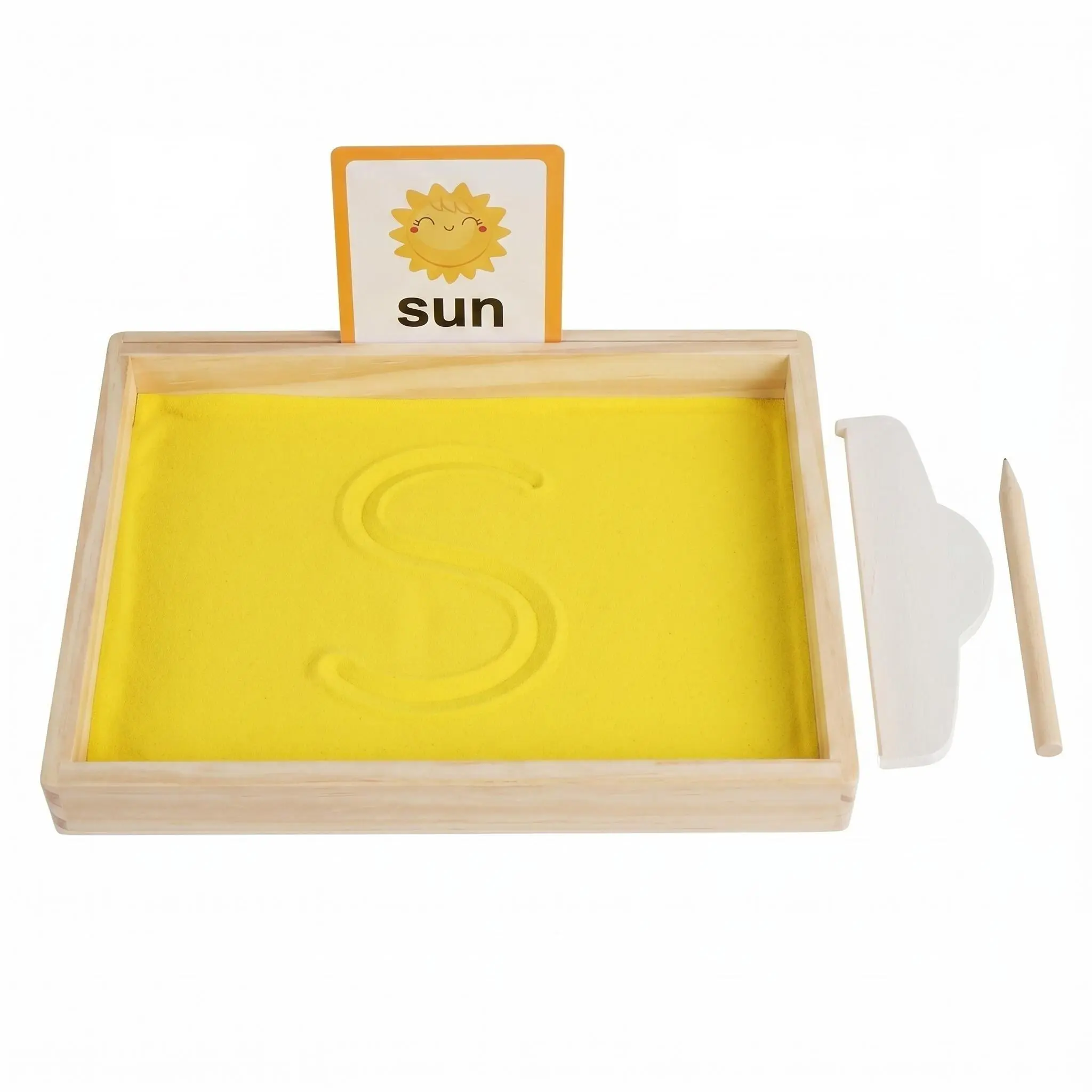 Montessori Sand Tray Alphabet and Number Teaching Aids - Fine Motor Skills Development Toy for Young Learners, Early Childhood Sand Painting Writing Drawing Handwriting Practice, Kindergarten Gift