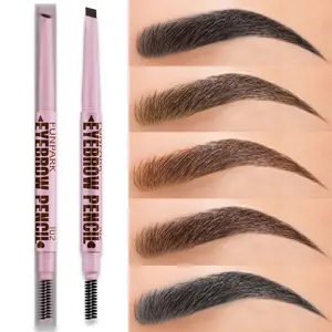 Waterproof Eyebrow Pencil Set, Dual-Ended Long-Lasting Brow Pen with Powder & Brush, Fall Makeup Essential