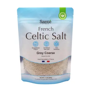 Sante Naturelle French Celtic Salt Grey Coarse 1.1lb Unrefined Organic Rich in 82 Minerals Natural Hand Harvested Sal Celtica