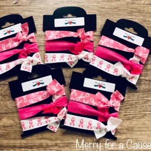 Pink Ribbon Awareness Hair Ties