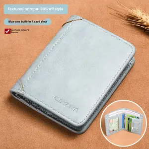Ultra Thin Men's Leather Wallet - RFID Blocking Bifold with Smart Card Organization, Compact Front Pocket Design for Everyday Essentials