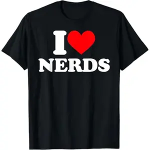 Cotton I love nerds tshirt I heart nerds t shirt
