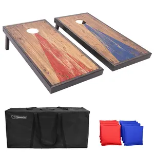 GoSports 4 ft x 2 ft Premium Wood Cornhole Set - Woodsteel