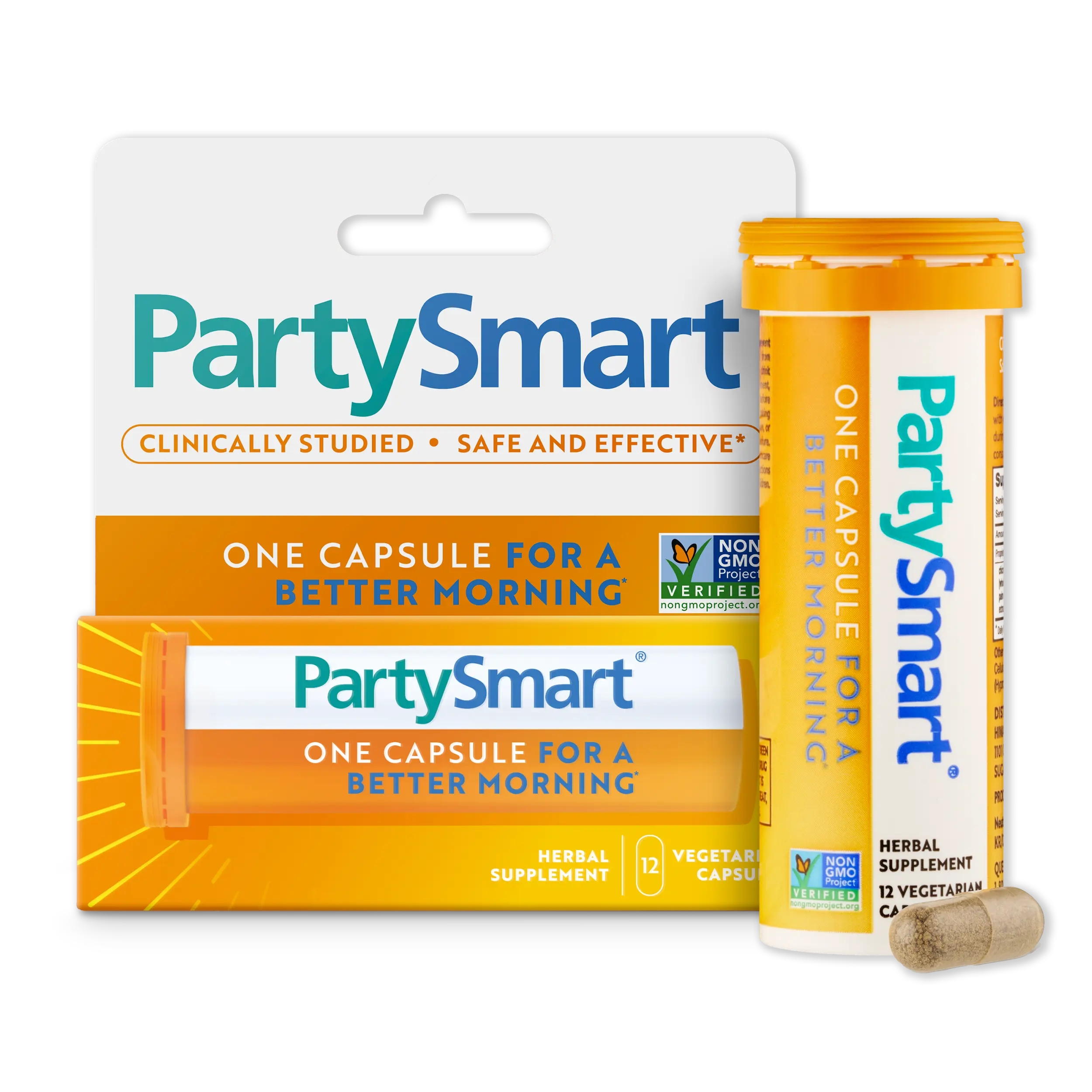 Himalaya PartySmart, 12 Capsule Tube - Alcohol Breakdown Liver Support for a Better Morning After Drinking - Plant Based, Vegan, Non-GMO, Gluten Free, Clinically Studied