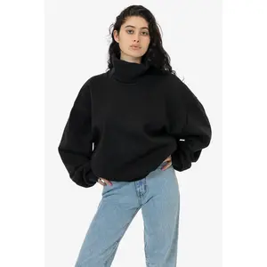 HF-313 - Heavy Fleece Oversized Turtleneck Sweater with Contrast Rib