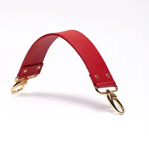 Red Pigmented Grain Wristlet Leather Purse Strap Replacement 2" Width