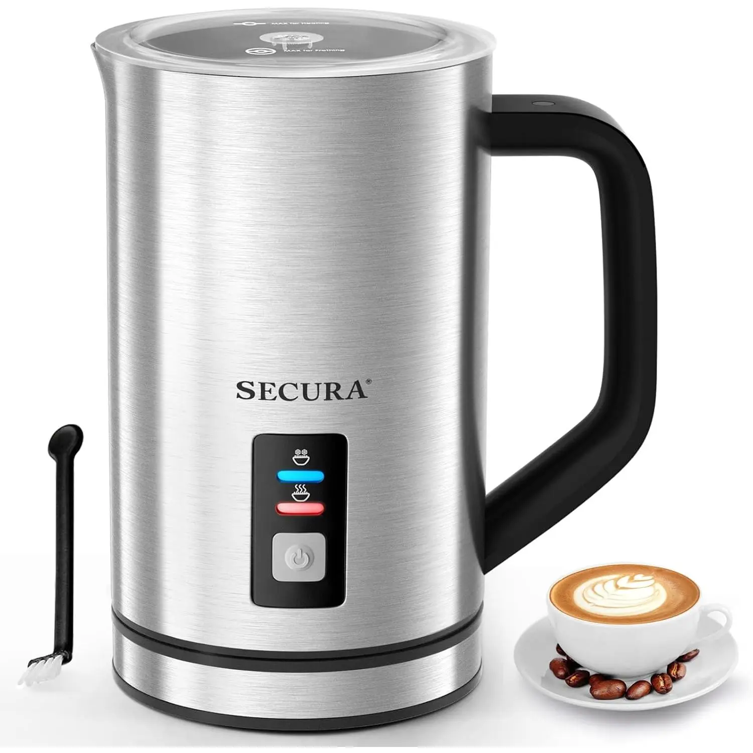 Milk Frother, Electric Milk Steamer Stainless Steel, 8.4oz/250ml Automatic Hot and Cold Foam Maker and Milk Warmer for Latte, Cappuccinos, Macchiato, 120V