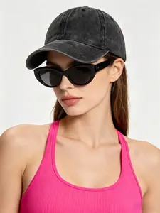 Vintage Washed Baseball Cap, Soft Top Unisex Hat, Casual Fitted Design, All-Season Wear, Letter Pattern, Perfect for Couples, Quality Caps