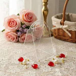 10Pcs Transparent Acrylic Handle Gift Boxes, Portable Party Wedding Candy Snack Packaging, Jewelry Storage Display