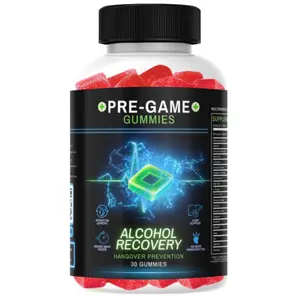 30-Count Natural Chewable Gluten-Free Watermelon Alcohol Recovery Gummies, Hangover Relief, Prop 65 Safe Pregame & Aftercare Snacks