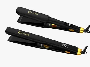 LEV Pro Titanium Hair Straightener - Quick Heat-Up & Even Distribution - 30 Seconds Heat-Up Time - User-Friendly Design - 120°C Temperature Control - Versatile 1-inch & 1.75-inch Plates - Smooth Healthy Results