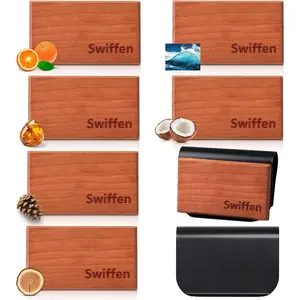 6 Pcs 6 Scents Car Wood Air Freshener Set Wood Fragrance Automotive Odor Eliminator for Visor Clip Vehicle Scent Diffuser with Amber Tectona Grandis Pine Grove Coconut Ocean Scent Refill, Clip