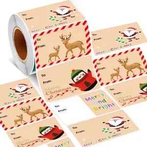 200pcs Christmas Gift Tags Stickers, Self-Adhesive Writable Labels, Multi-Purpose Holiday Decorations, Ideal for Packaging & Daily Use, Customizable Stickers