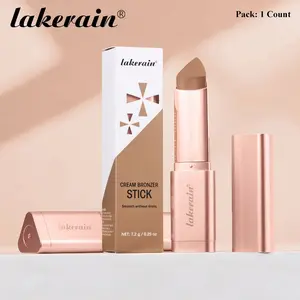 Lakerain 5 Colors Cream Bronzer Stick Bronze Contour Stick, Long-Lasting Wear, Nourishing & Moisturizing, Waterproof & Sweatproof, Sculpted Natural Face Makeup, Summer Vibe, Suitable For Daily And Travel Use