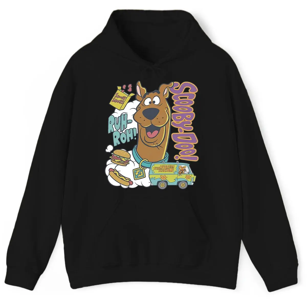 Scooby-Doo RuhRoh Snacks Officially Licensed Adult Oversized Hoodie and Crewneck Sweatshirts