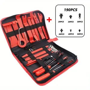 231-Piece Car Interior Removal Tool Set, Automotive Tools, Includes Plastic Pry Bar, Fastener Remover, Bumper Clip, Storage Bag, for Car Panels, Radio, Speakers, Dashboard, Windows
