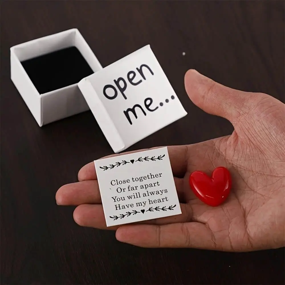 Charming Open Me Surprise Romantic Gift Box with Resin Heart and I Love You Message Card, Perfect for Unique Birthday Gifts, Wedding, Anniversary Present, Valentine's Day
