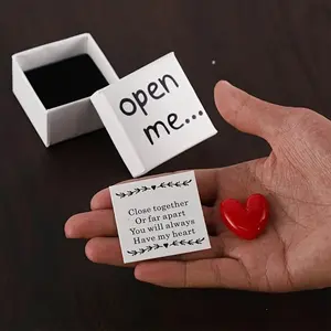 Charming Open Me Surprise Gift Box with Resin Heart and I Love You Message Card, Perfect for Birthday, Wedding, Anniversary, Valentine's Day