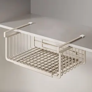 Extendable Under Shelf Storage Basket, Hanging Baskets Under Cabinet Shelf Organizer, for Cabinet Pantry Kitchen Cupboard Desk Counter Bookshelf Organization Space Saver Heavy Duty Slide-in